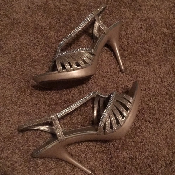 Gold Crystal Formal Prom Heels 